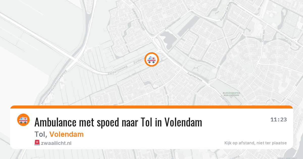 Ambulance met spoed naar Tol in Volendam — 23 jan 2026