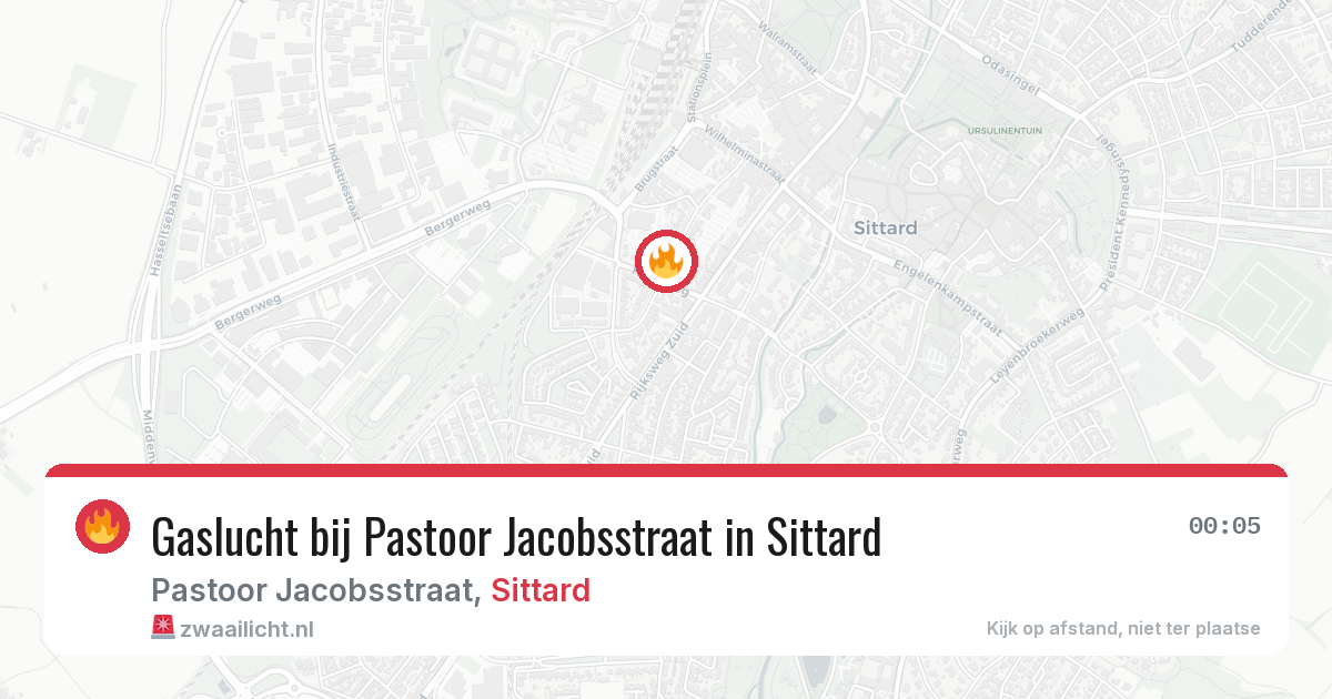 Gaslucht bij Pastoor Jacobsstraat in Sittard — 1 jun 2026