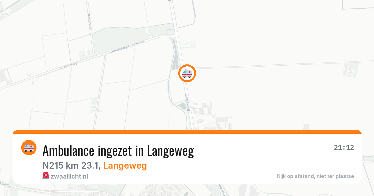 Ambulance ingezet in Langeweg — 13 aug 2026