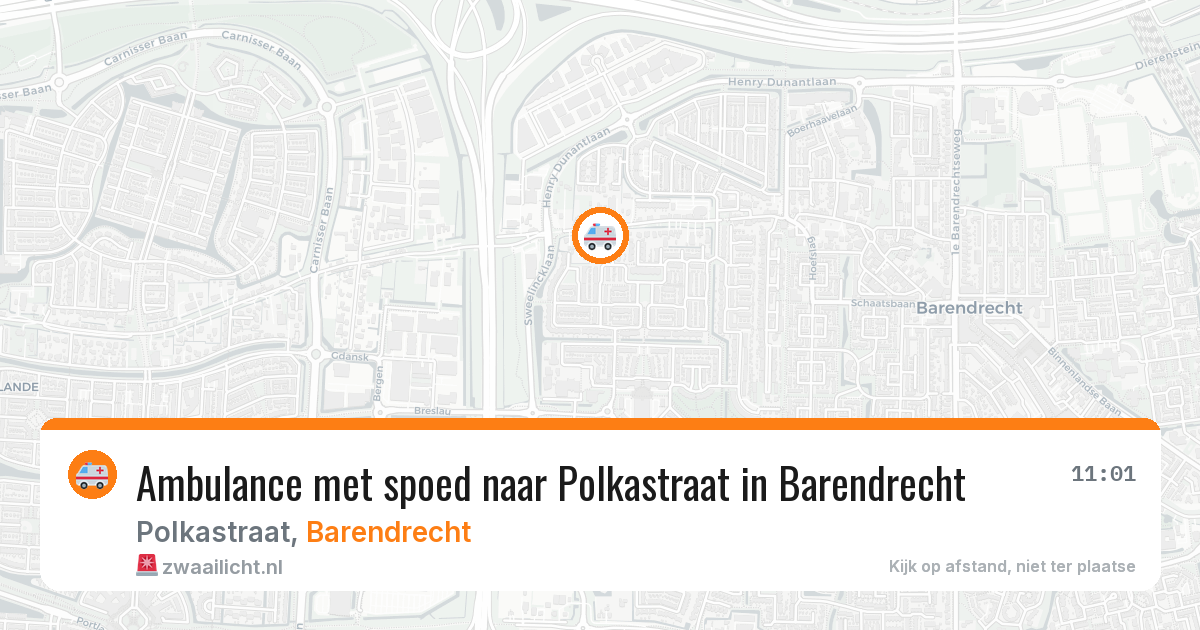Ambulance met spoed naar Polkastraat in Barendrecht — 1 jun 2026