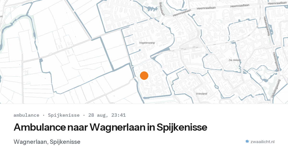 Ambulance naar Wagnerlaan in Spijkenisse — 28 aug 2026