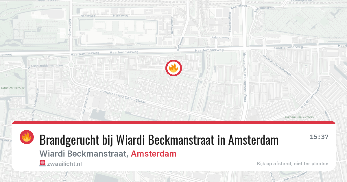 Brandgerucht bij Wiardi Beckmanstraat in Amsterdam — 11 jun 2026