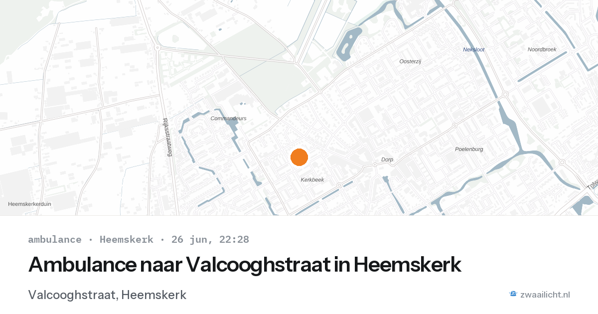 Ambulance naar Valcooghstraat in Heemskerk — 26 jun 2026