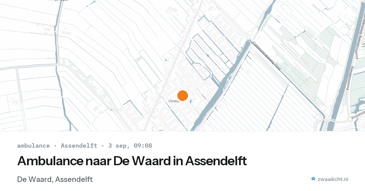 Ambulance naar De Waard in Assendelft — 3 sep 2026