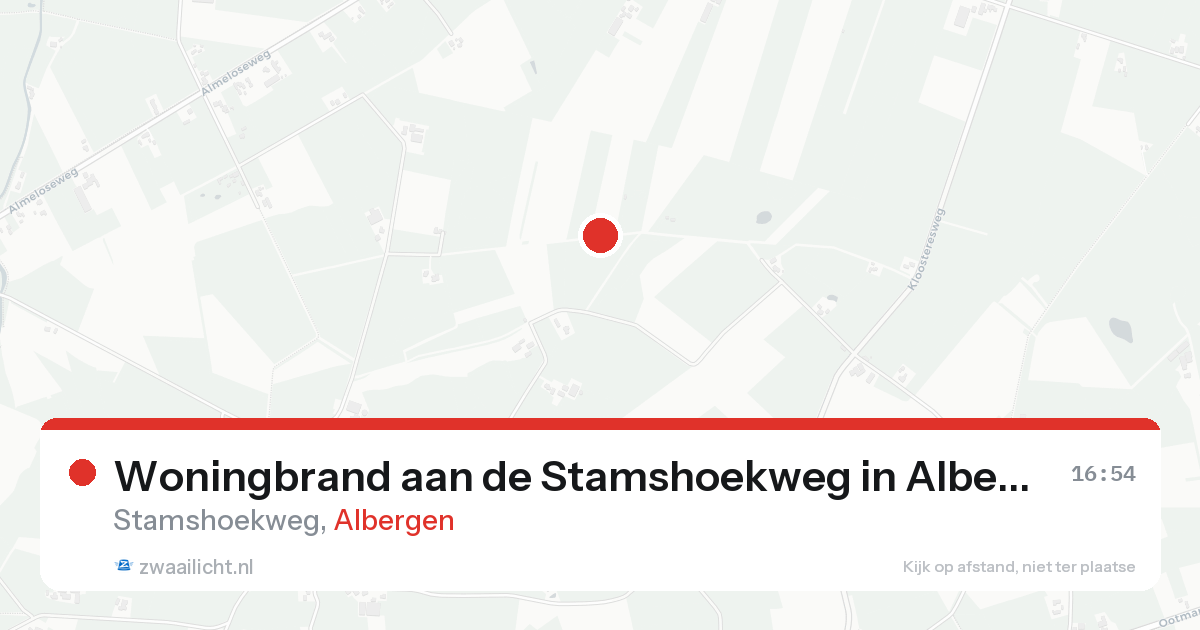 Woningbrand aan de Stamshoekweg in Albergen — 17 aug 2026