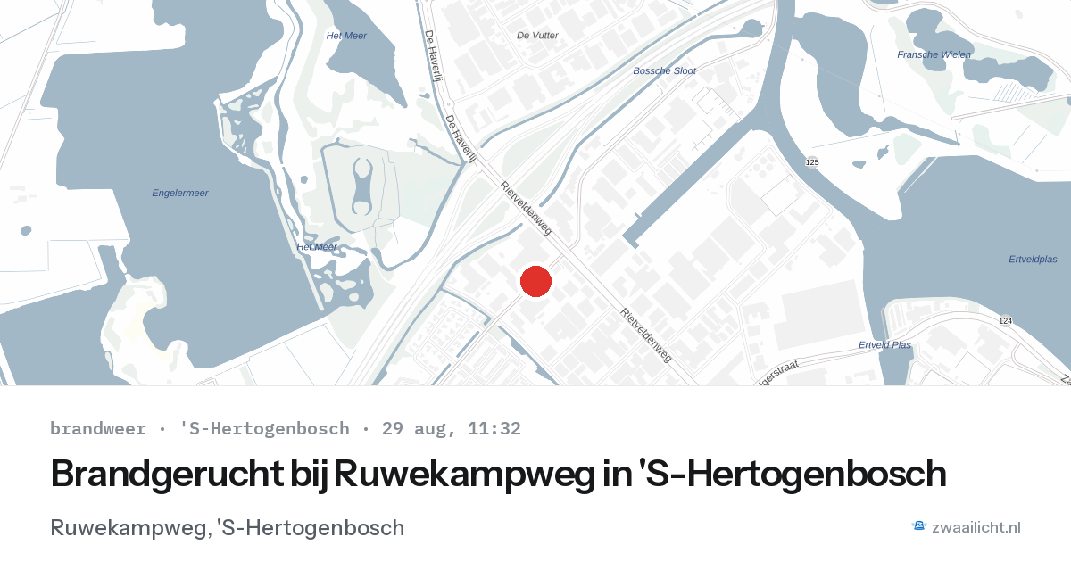 Brandgerucht bij Ruwekampweg in 'S-Hertogenbosch — 29 aug 2026