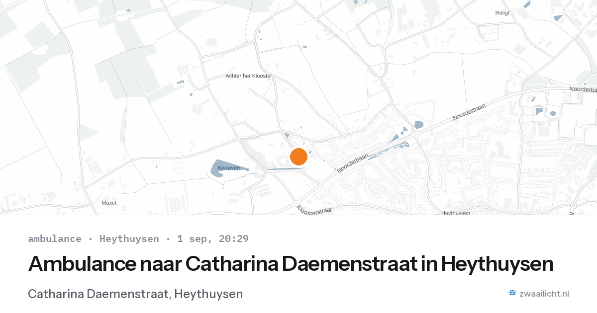 Ambulance naar Catharina Daemenstraat in Heythuysen — 1 sep 2026