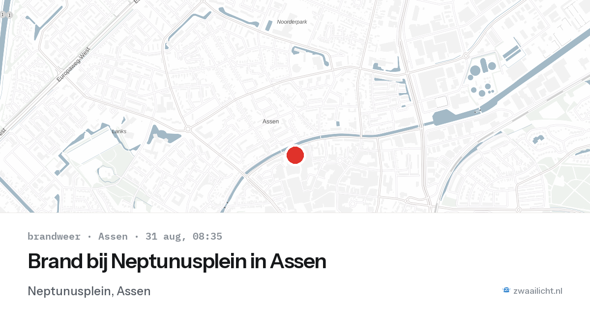 Brand bij Neptunusplein in Assen — 31 aug 2026