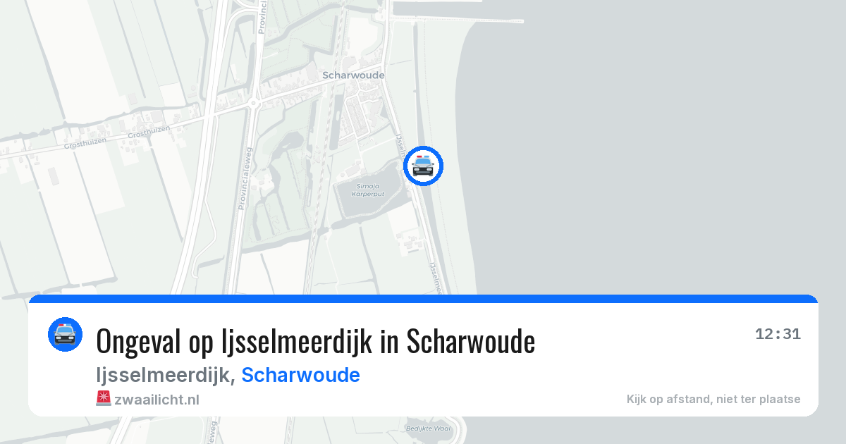 Ongeval op Ijsselmeerdijk in Scharwoude — 20 jun 2026