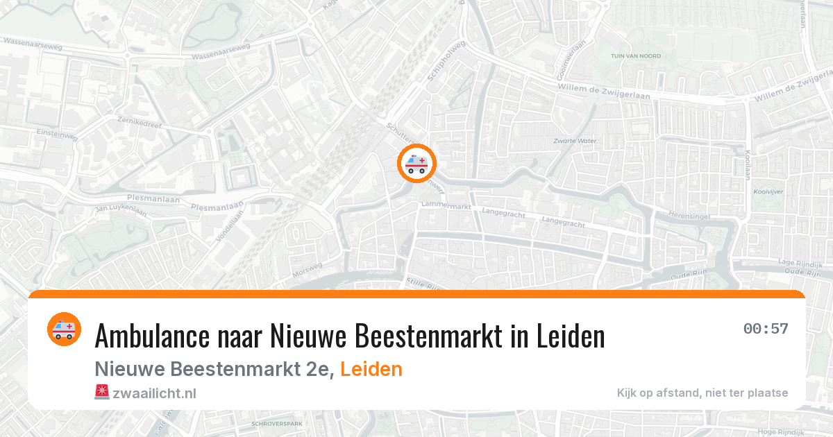 Ambulance naar Nieuwe Beestenmarkt in Leiden — 17 jul 2026