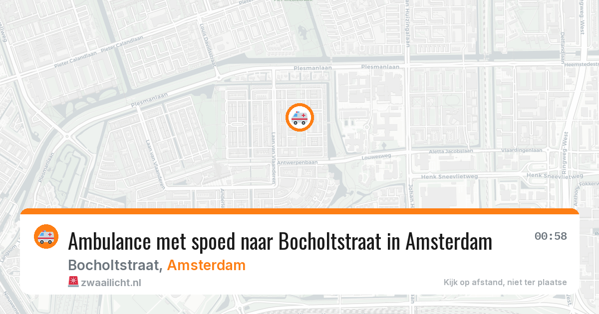 Ambulance met spoed naar Bocholtstraat in Amsterdam — 3 aug 2026