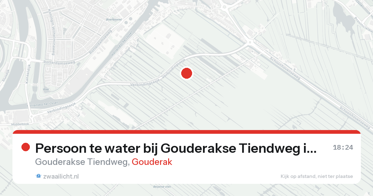 Persoon te water bij Gouderakse Tiendweg in Gouderak — 23 aug 2026