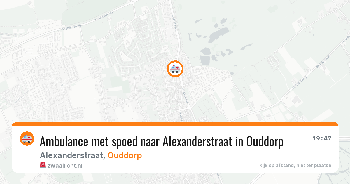 Ambulance met spoed naar Alexanderstraat in Ouddorp — 23 mei 2026