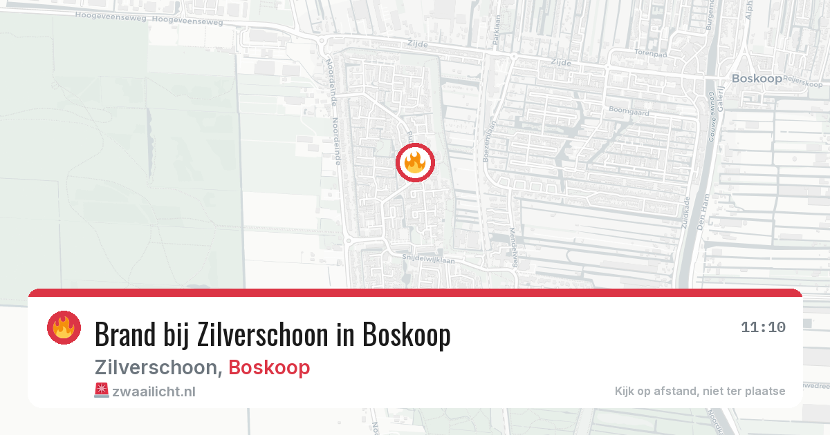 Brand bij Zilverschoon in Boskoop — 21 jun 2026