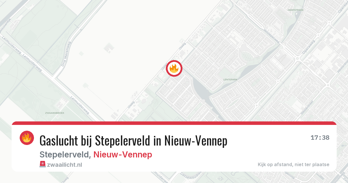 Gaslucht bij Stepelerveld in Nieuw-Vennep — 28 mei 2026