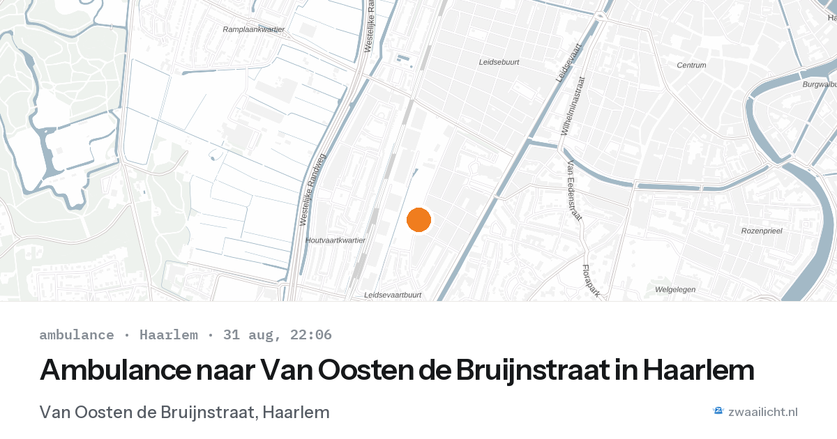 Ambulance naar Van Oosten de Bruijnstraat in Haarlem — 31 aug 2026