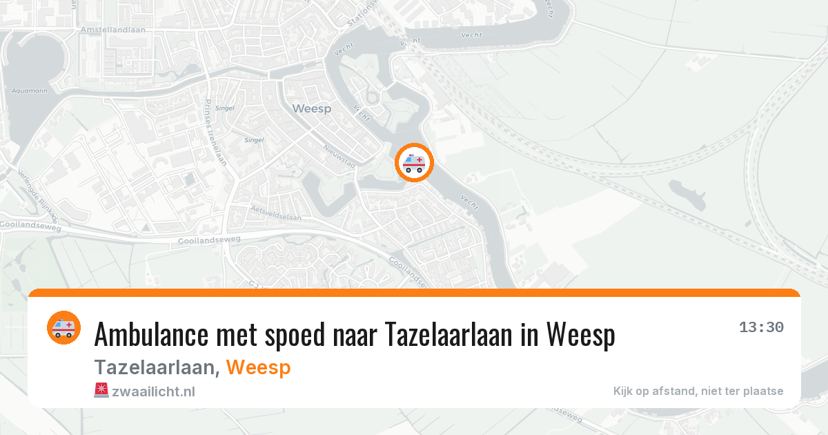 Ambulance met spoed naar Tazelaarlaan in Weesp — 18 jun 2026