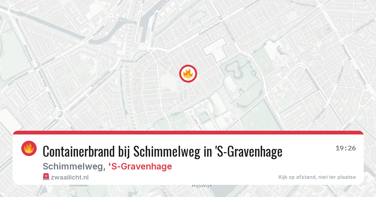 Containerbrand bij Schimmelweg in 'S-Gravenhage — 17 jun 2026