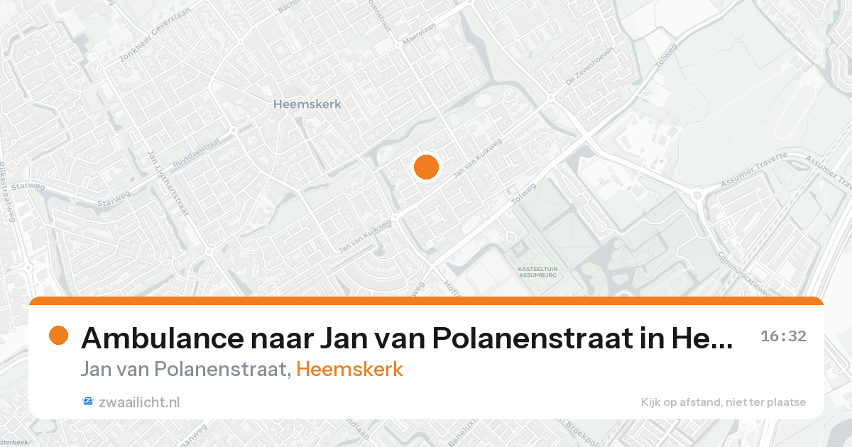 Ambulance naar Jan van Polanenstraat in Heemskerk — 15 aug 2026