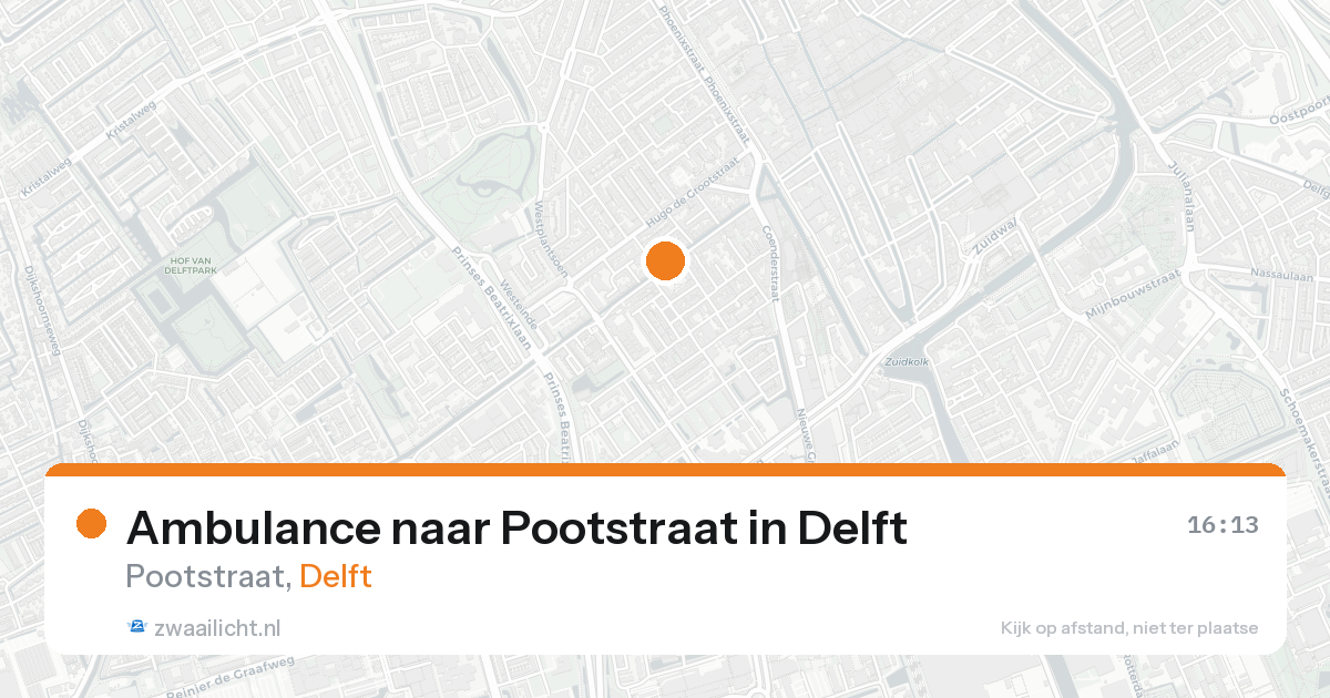 Ambulance naar Pootstraat in Delft — 20 aug 2026
