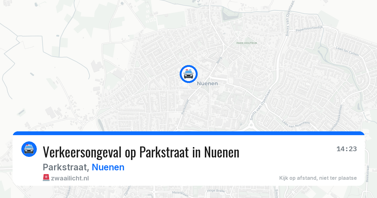 Verkeersongeval op Parkstraat in Nuenen — 12 apr 2026
