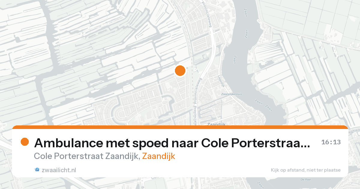 Ambulance met spoed naar Cole Porterstraat Zaandijk in Zaandijk — 25 aug 2026