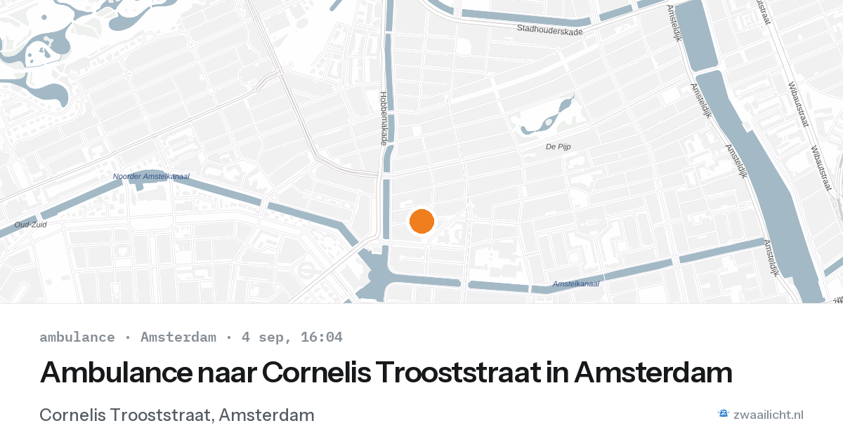 Ambulance naar Cornelis Trooststraat in Amsterdam — 4 sep 2026