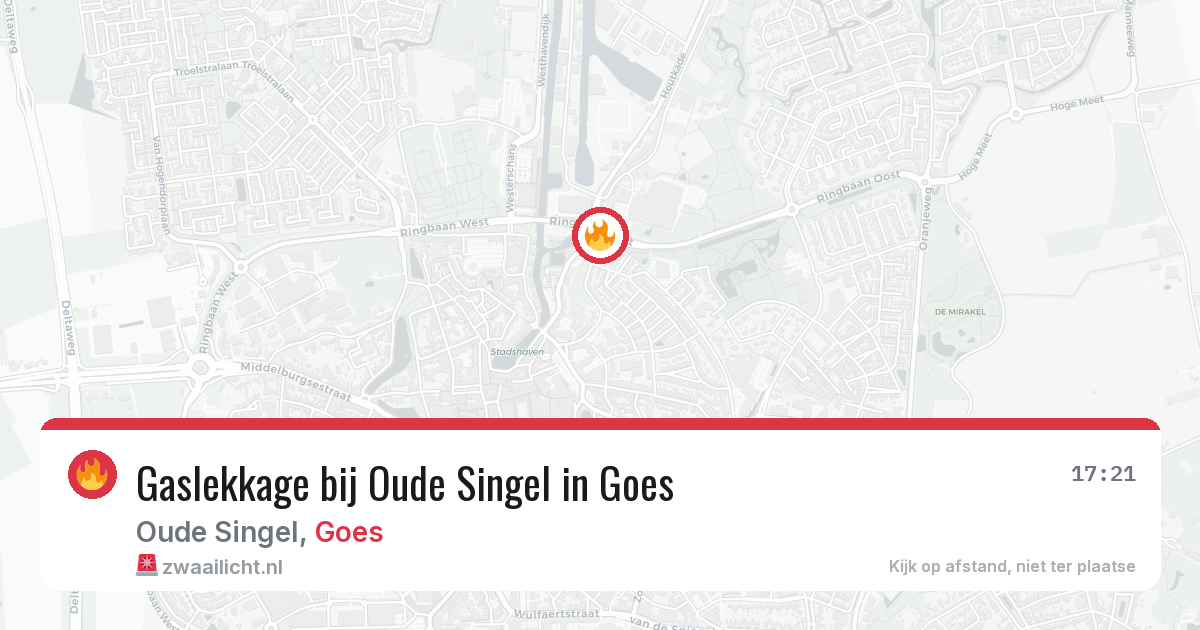 Gaslekkage bij Oude Singel in Goes — 27 mrt 2026