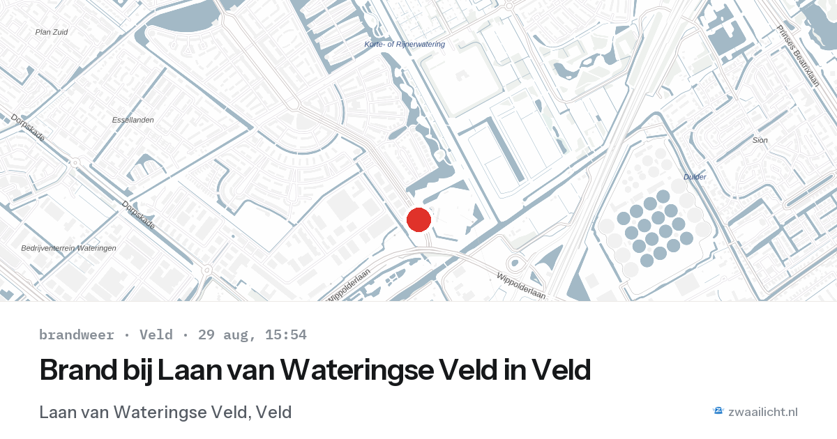 Brand bij Laan van Wateringse Veld in Veld — 29 aug 2026