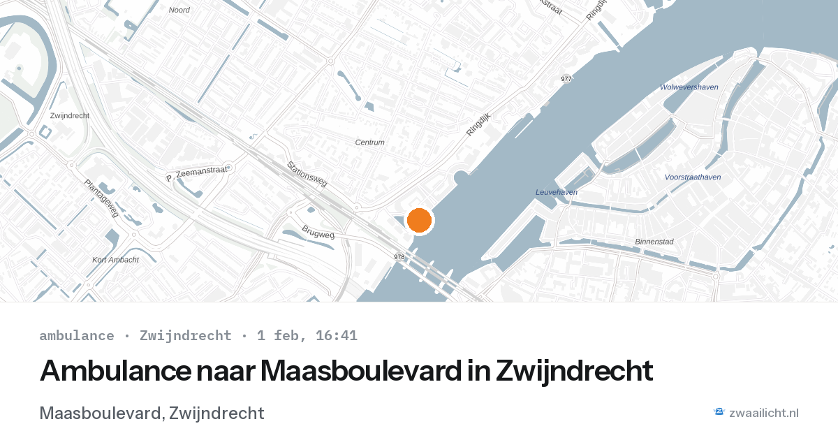 Ambulance naar Maasboulevard in Zwijndrecht — 1 feb 2026