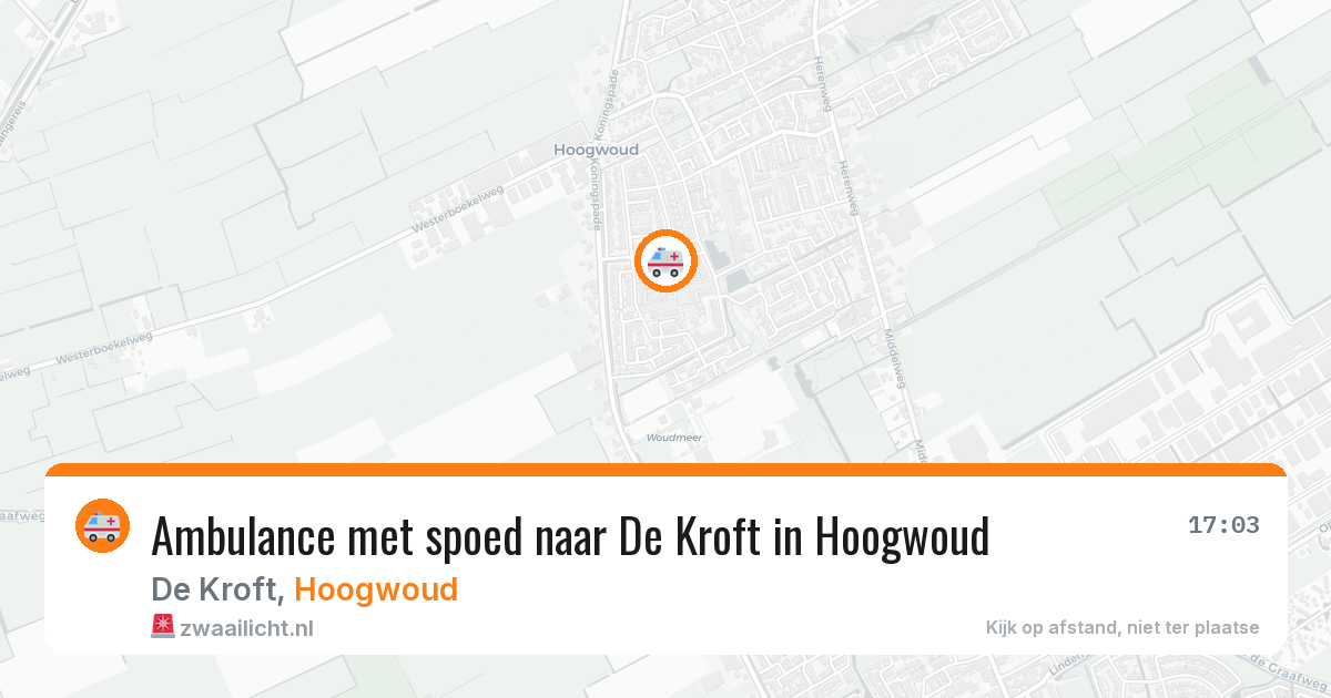 Ambulance met spoed naar De Kroft in Hoogwoud — 16 mei 2026