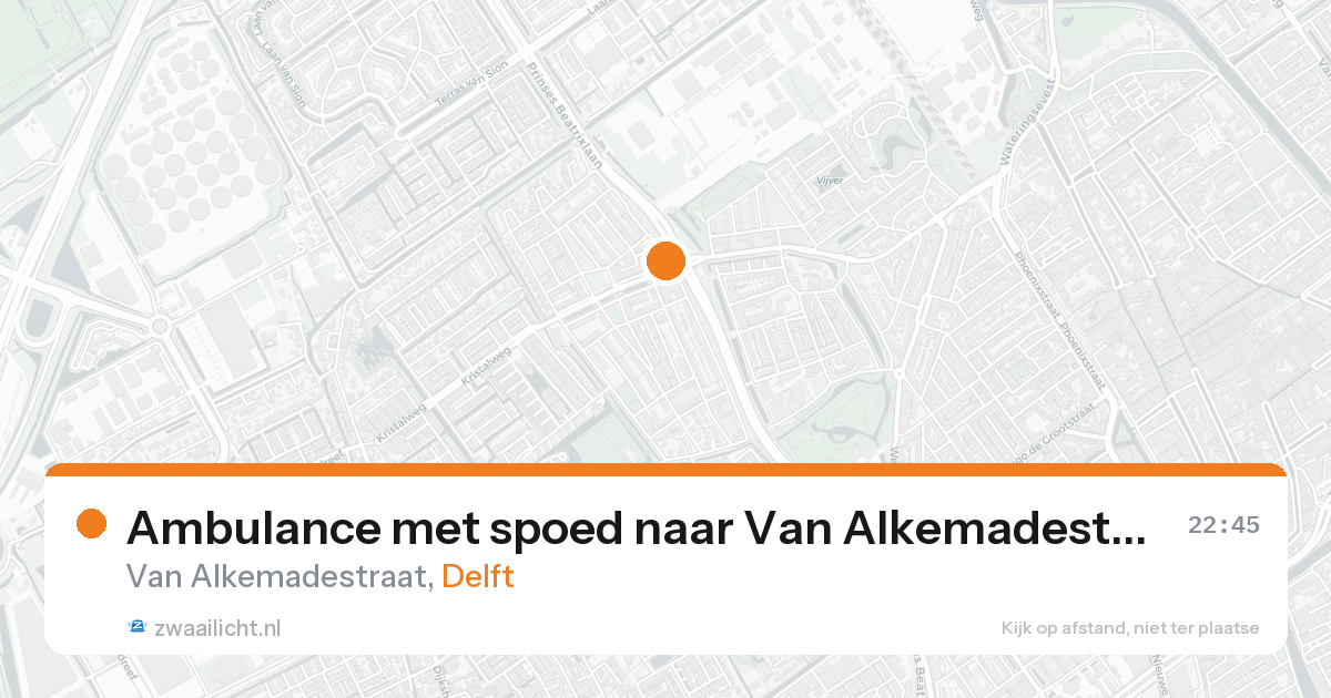 Ambulance met spoed naar Van Alkemadestraat in Delft — 17 aug 2026
