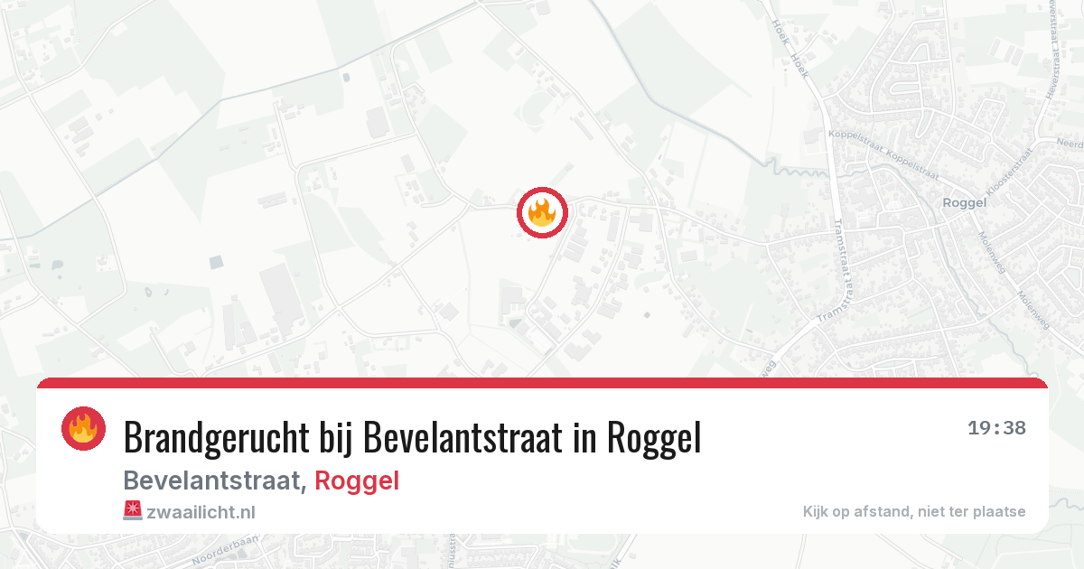 Brandgerucht bij Bevelantstraat in Roggel — 6 jul 2026