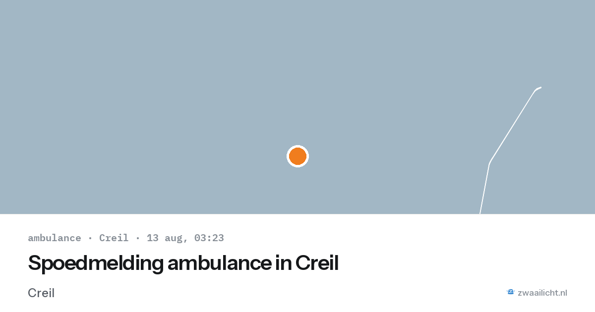 Spoedmelding ambulance in Creil — 13 aug 2026
