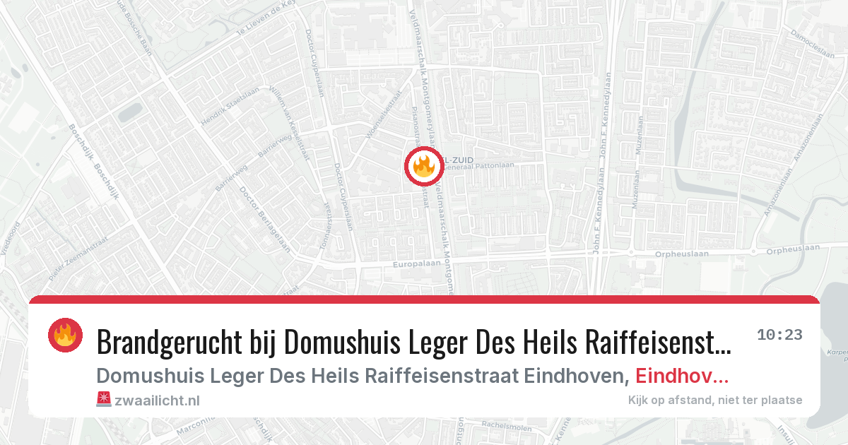 Brandgerucht bij Domushuis Leger Des Heils Raiffeisenstraat Eindhoven in Eindhoven — 12 jun 2026