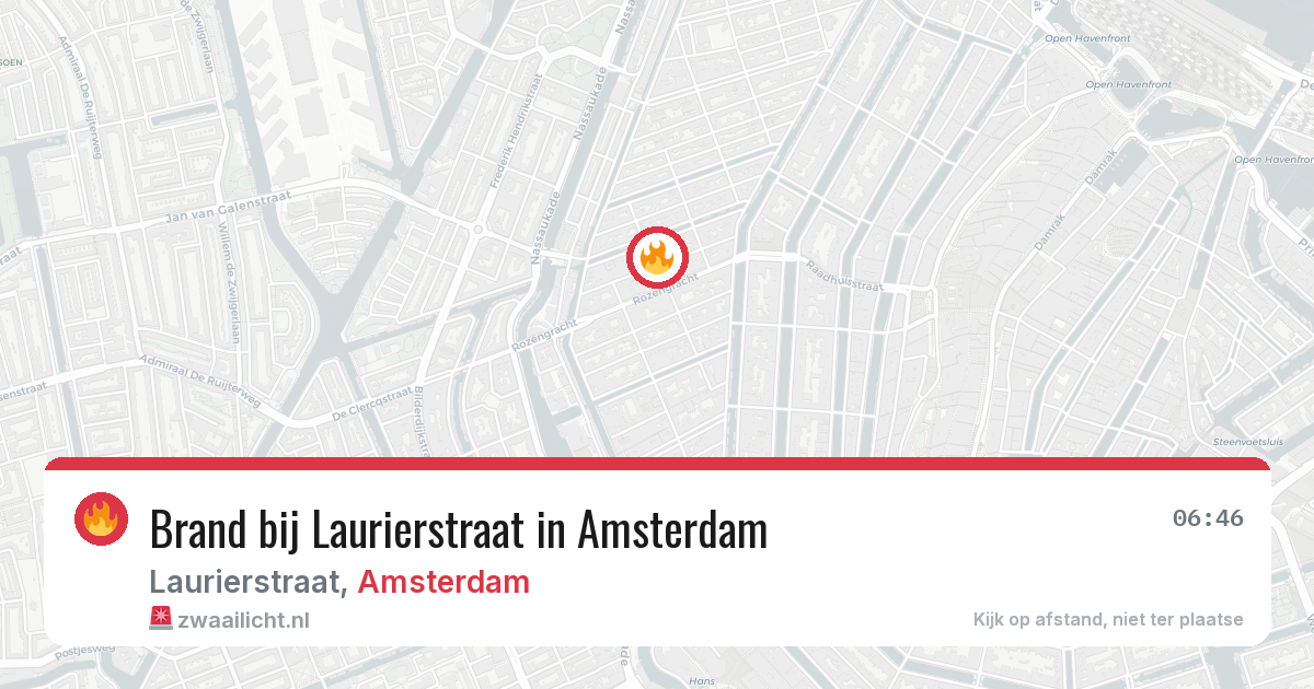 Brand bij Laurierstraat in Amsterdam — 1 aug 2026