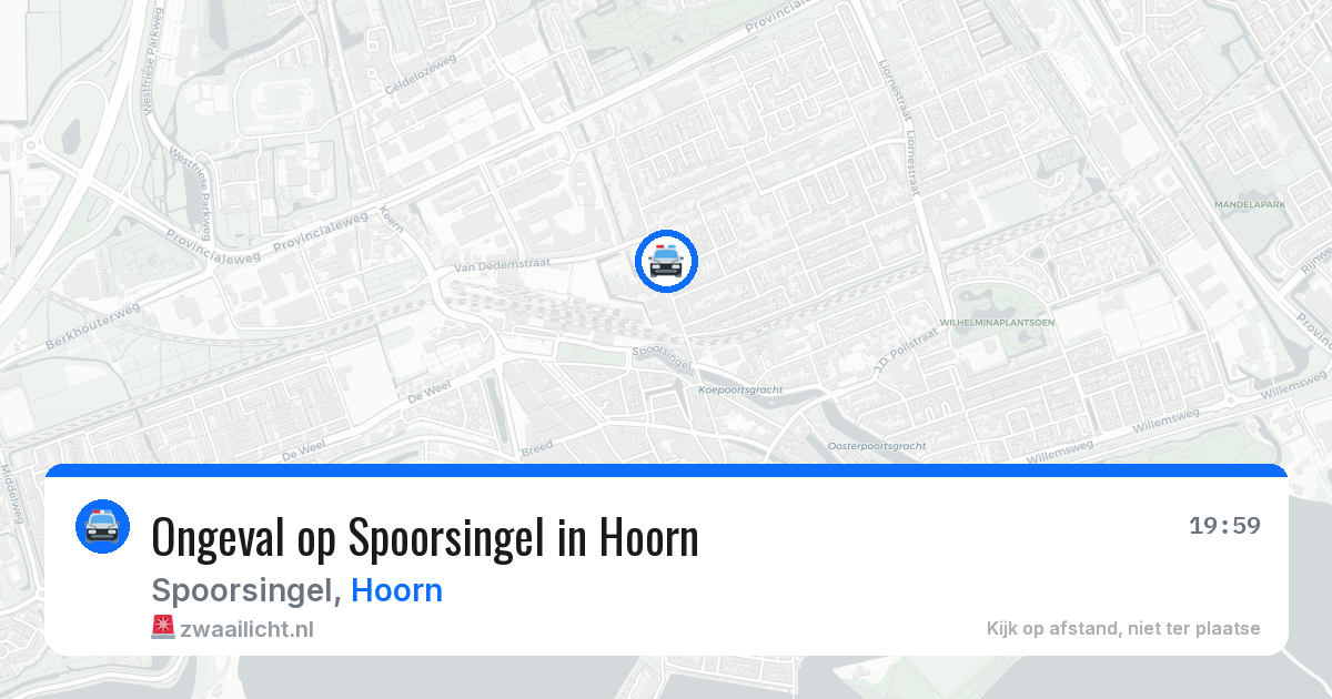 Ongeval op Spoorsingel in Hoorn — 12 aug 2026