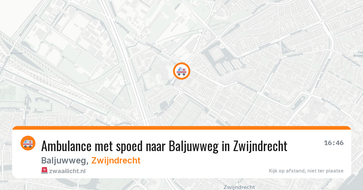 Ambulance met spoed naar Baljuwweg in Zwijndrecht — 28 apr 2026