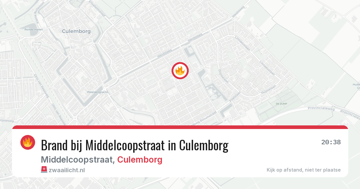 Brand bij Middelcoopstraat in Culemborg — 4 jun 2026