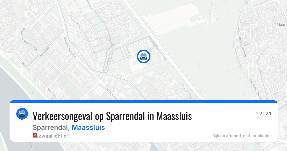 Verkeersongeval op Sparrendal in Maassluis — 9 aug 2026