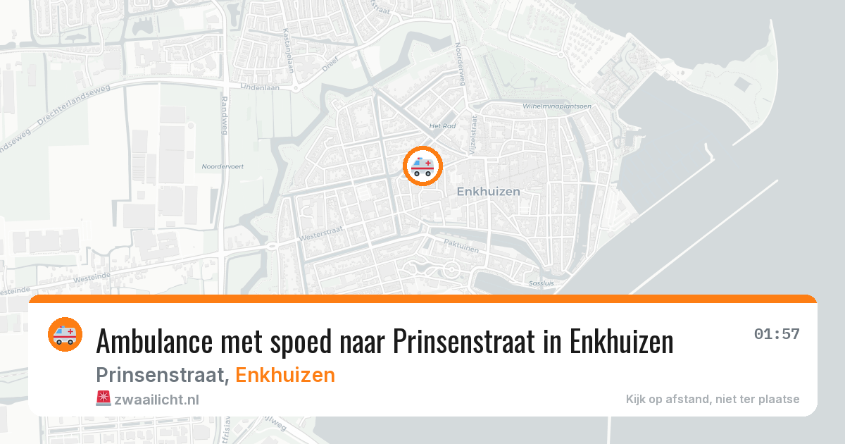 Ambulance met spoed naar Prinsenstraat in Enkhuizen — 30 jul 2026