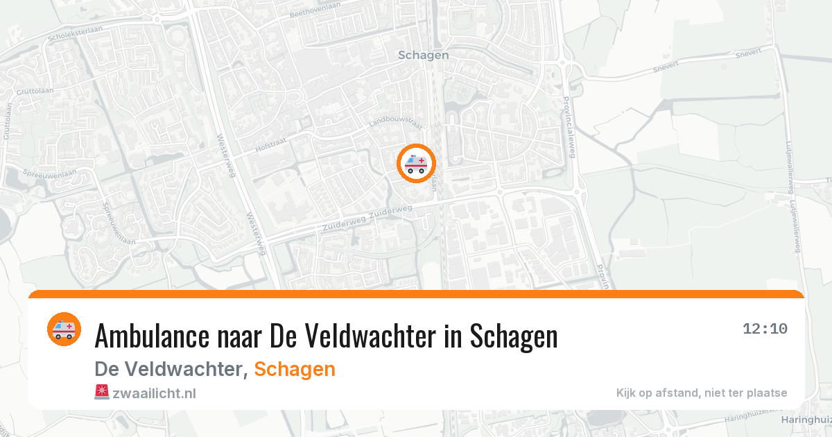 Ambulance naar De Veldwachter in Schagen — 16 mrt 2026