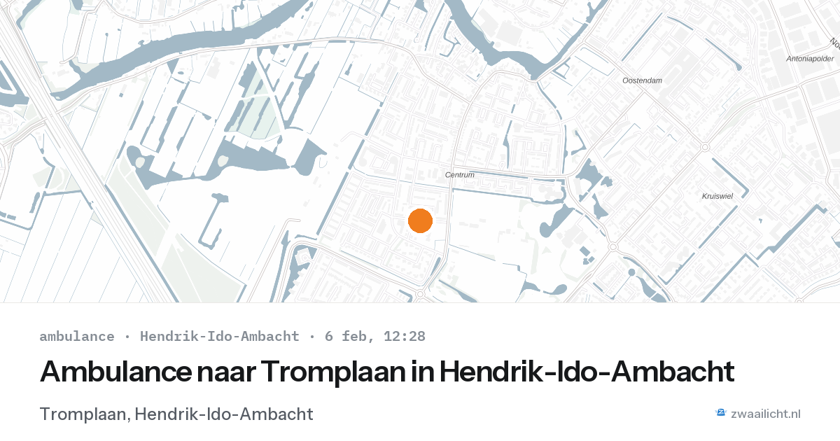 Ambulance naar Tromplaan in Hendrik-Ido-Ambacht — 6 feb 2026