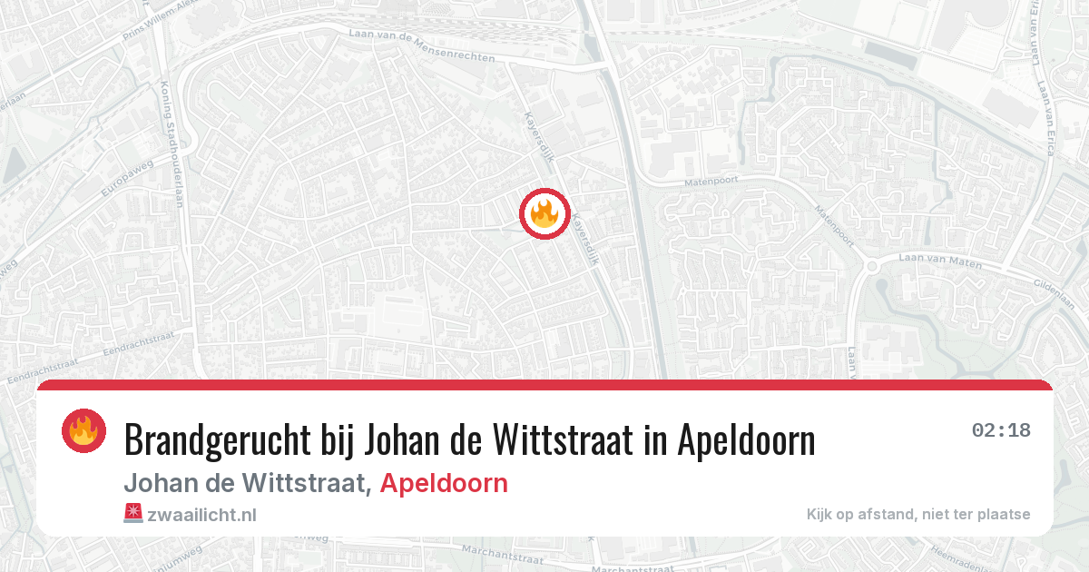 Brandgerucht bij Johan de Wittstraat in Apeldoorn — 6 jul 2026