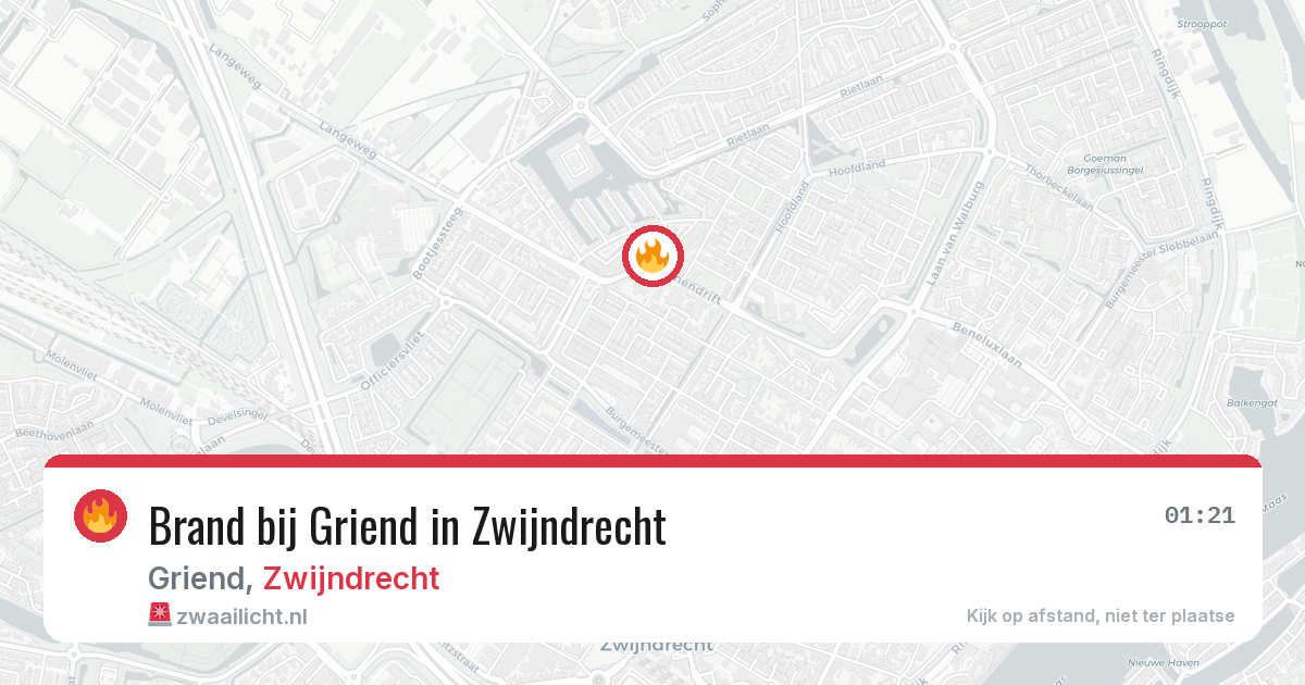 Brand bij Griend in Zwijndrecht — 15 jun 2026