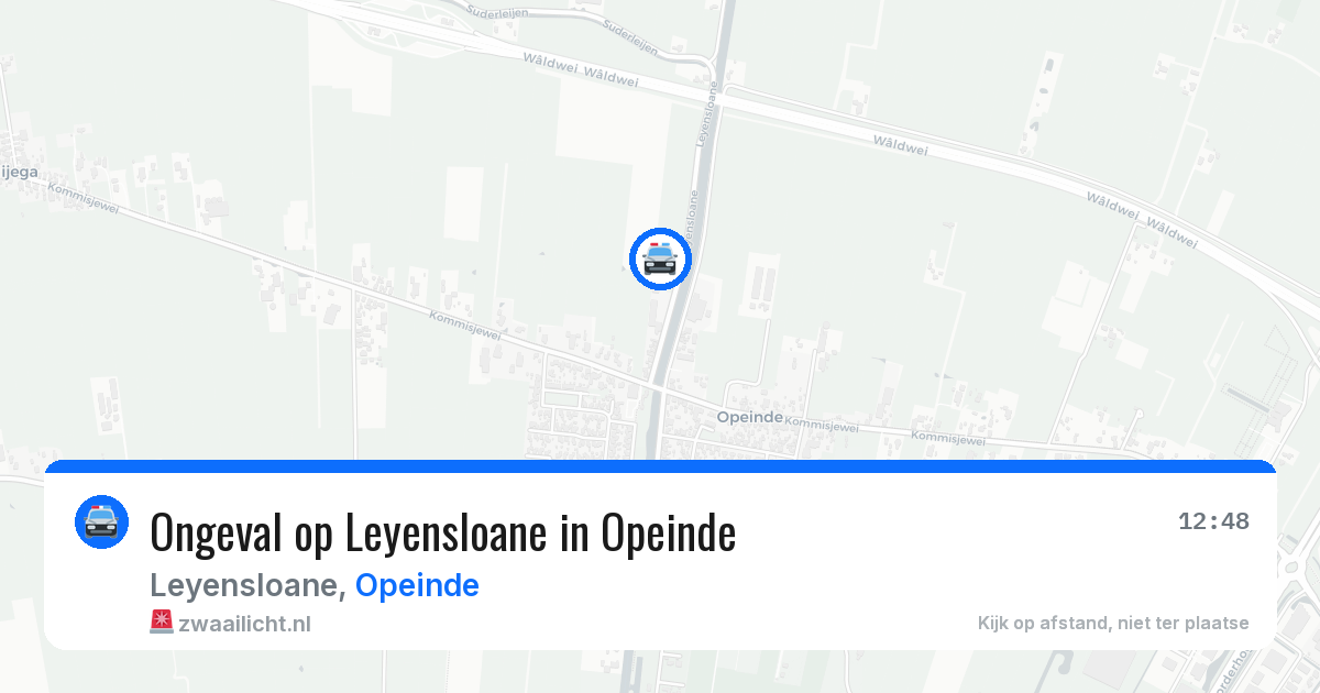 Ongeval op Leyensloane in Opeinde — 14 mei 2026