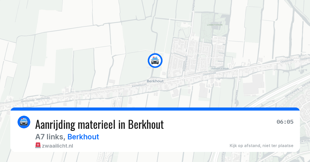 Aanrijding materieel in Berkhout — 20 mei 2026