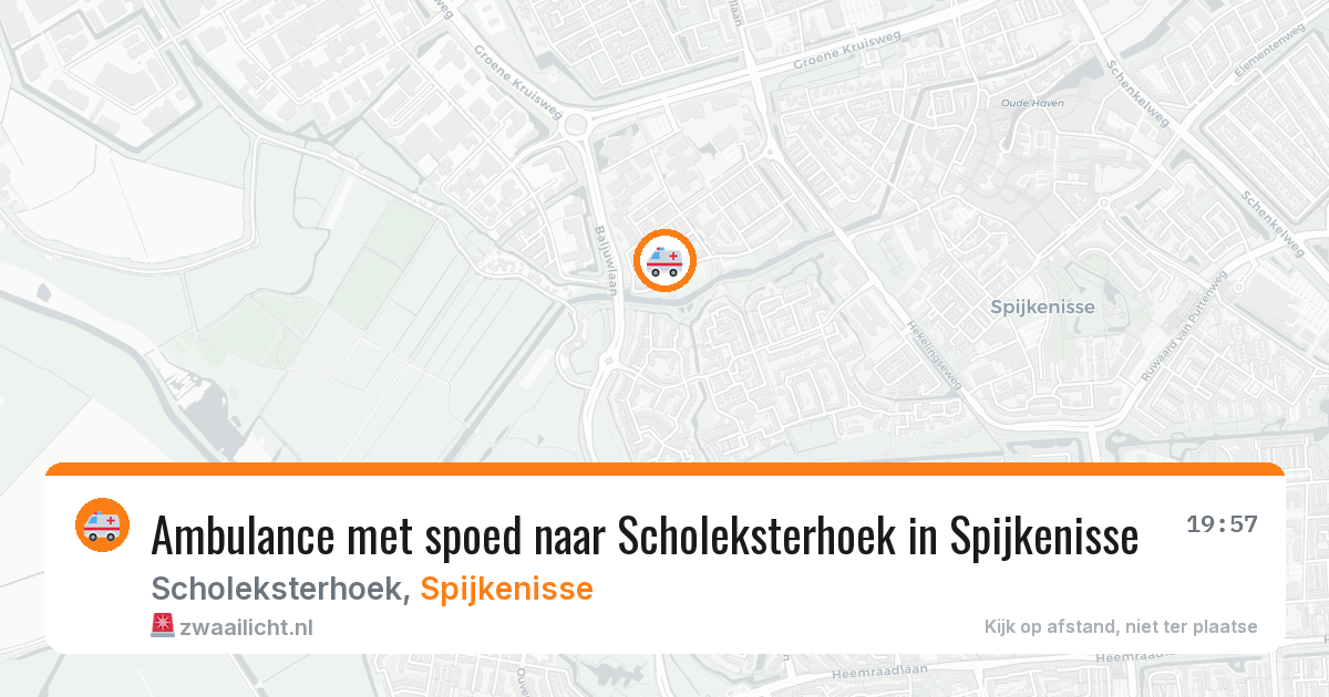 Ambulance met spoed naar Scholeksterhoek in Spijkenisse — 7 aug 2026
