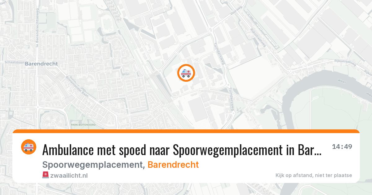 Ambulance met spoed naar Spoorwegemplacement in Barendrecht — 13 mei 2026