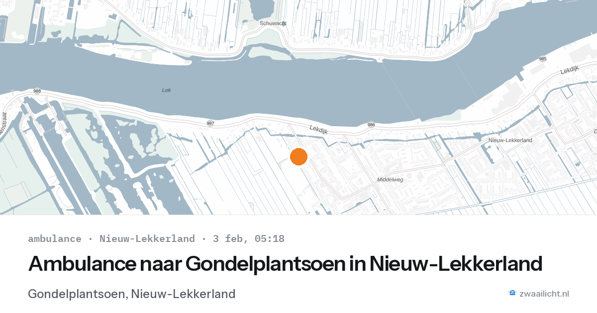 Ambulance naar Gondelplantsoen in Nieuw-Lekkerland — 3 feb 2026